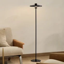 Vloerlamp Nuvira Gesatineerd metaal