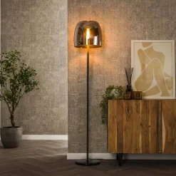 Vloerlamp Rift Smoke glas, 170cm