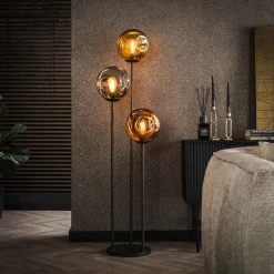 Vloerlamp Shahid Glas, 3-lamps
