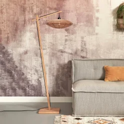 Vloerlamp Tanami Bamboe en rotan, 150cm