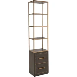 Wandkast Carter Eiken en metaal, 220 x 50cm