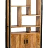 Wandkast Nairobi Mangohout en staal, 180 x 110cm