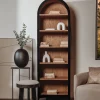 Wandkast Rotondi Mangohout en eikenfineer, 220 x 70cm, kleur Zwart