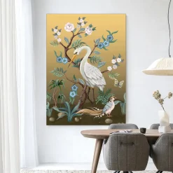Wandkleed Birds in maat en frame naar keuze