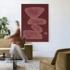 Wandkleed Elementa Burgundy 1 in maat en frame naar keuze