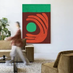 Wandkleed Elements Green in maat en frame naar keuze
