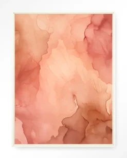 Wandkleed Flowing Pink in maat en frame naar keuze
