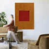 Wandkleed Geen Rood in maat en frame naar keuze