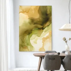 Wandkleed Green Flow in maat en frame naar keuze