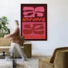 Wandkleed Groovy Pink in maat en frame naar keuze