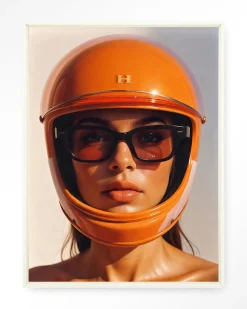 Wandkleed Hermes Helmet in maat en frame naar keuze