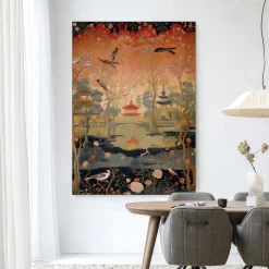 Wandkleed Oriental Night in maat en frame naar keuze