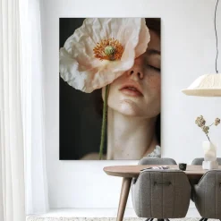 Wandkleed Poppy Flower in maat en frame naar keuze