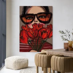 Wandkleed Poppy in maat en frame naar keuze