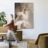 Wandkleed Posing Ballerina in maat en frame naar keuze