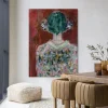 Wandkleed Red Velvet in maat en frame naar keuze