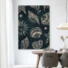 Wandkleed Seashells Midnight in maat en frame naar keuze