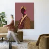 Wandkleed Silhouette Lady 10 in maat en frame naar keuze