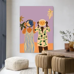 Wandkleed Sun & Moon in maat en frame naar keuze