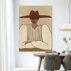 Wandkleed Sunhat in maat en frame naar keuze