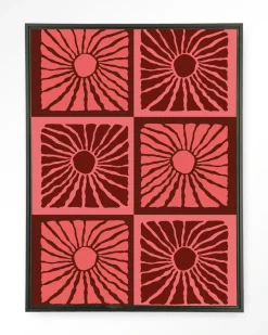 Wandkleed Suns In Pink in maat en frame naar keuze