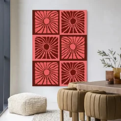Wandkleed Suns In Pink in maat en frame naar keuze
