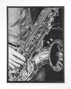Wandkleed The Man With The Sax in maat en frame naar keuze