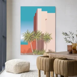 Wandkleed Tropical Place in maat en frame naar keuze