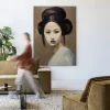 Wandkleed Tsuru in maat en frame naar keuze