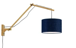 Wandlamp Andes Naturel, Ø32cm, Bamboe en Eco linnen