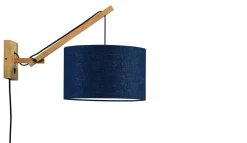 Wandlamp Andes Naturel, Small, Bamboe en Eco linnen