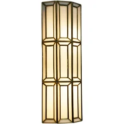 Wandlamp Opal kleur Brass Antique