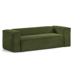 3-zits Bank Blok 240 cm, Rib, kleur Donkergroen