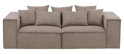 3-zits Bank Yulonda Rib, kleur Bruin
