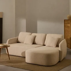 3-zits Lounge Slaapbank Laira Chenille, kleur Beige